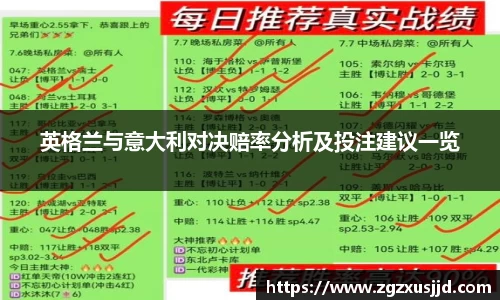 英格兰与意大利对决赔率分析及投注建议一览